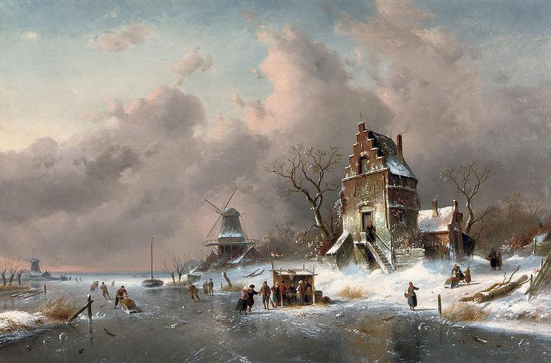 Charles Leickert Winter scene China oil painting art